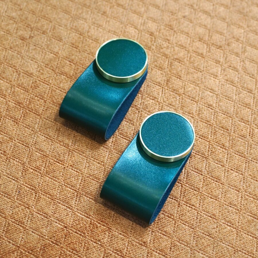 Green Leather Knob