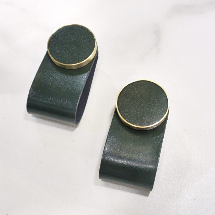 Green Leather Knob