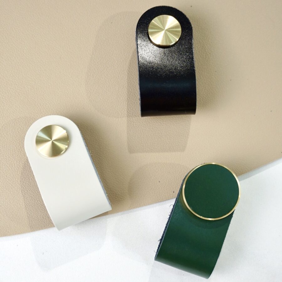 Green Leather Knob
